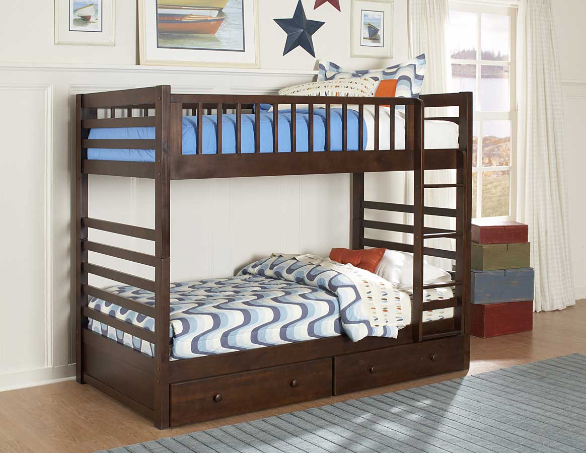 Homelegance Dreamland Twin-Twin Bunk Bed with Storage Drawers