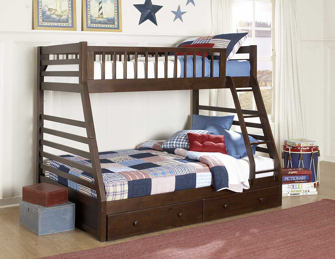 Homelegance Dreamland Twin-Full Bunk Bed with Storage Drawers