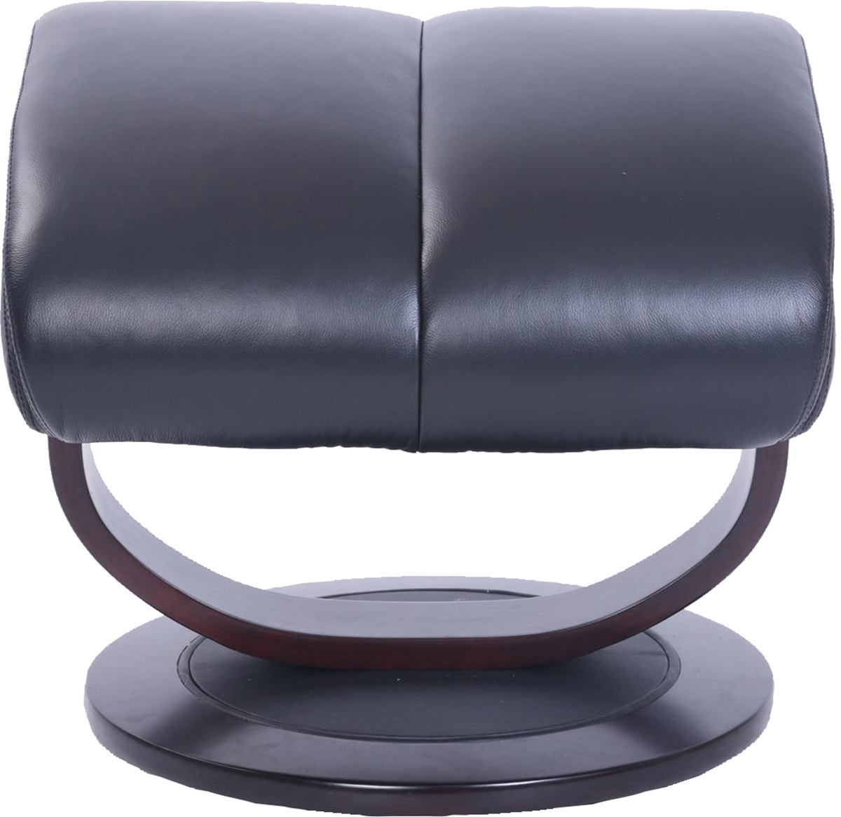 Barcalounger Brynn Pedestal Recliner Chair and Ottoman - Hilton Black/Leather Match