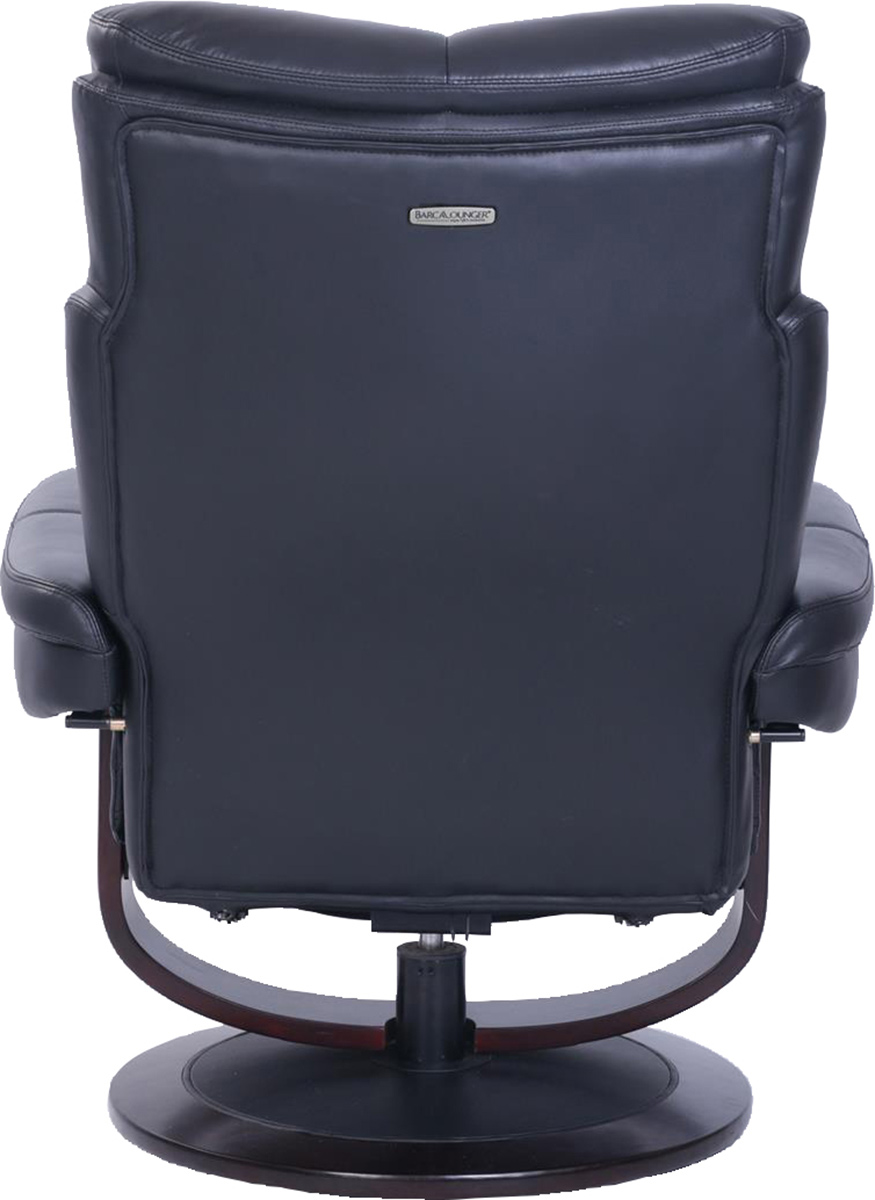 Barcalounger Brynn Pedestal Recliner Chair and Ottoman - Hilton Black/Leather Match
