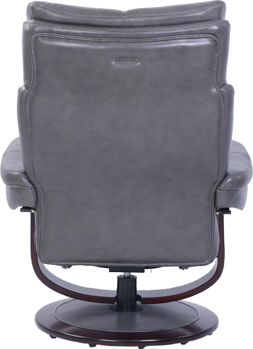 Barcalounger Brynn Pedestal Recliner Chair and Ottoman - Montgomery Gray/Leather Match