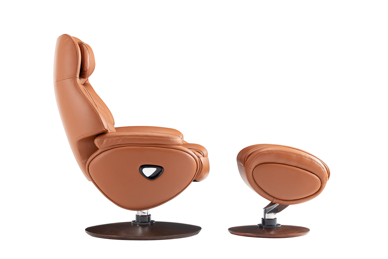 Barcalounger Marjon Pedestal Recliner Chair and Ottoman - Capri Tobacco/Leather match