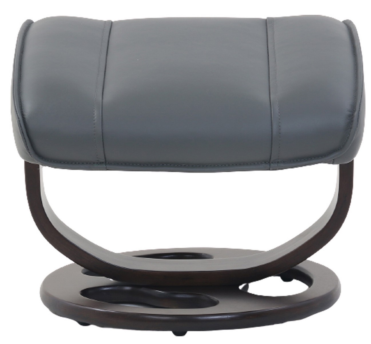 Barcalounger Austin Pedestal Recliner Chair/Ottoman - Marlene Gray/Leather Match