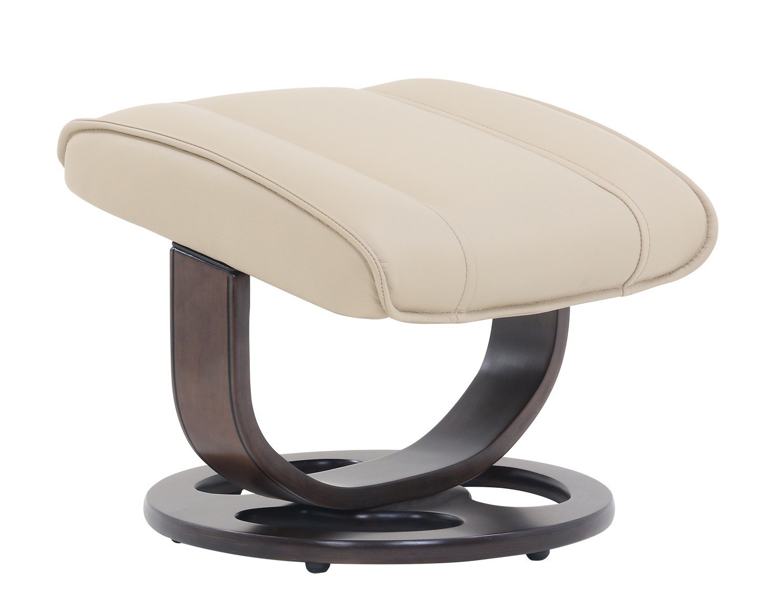 Barcalounger Austin Pedestal Recliner Chair/Ottoman - Hilton Ivory/Leather Match