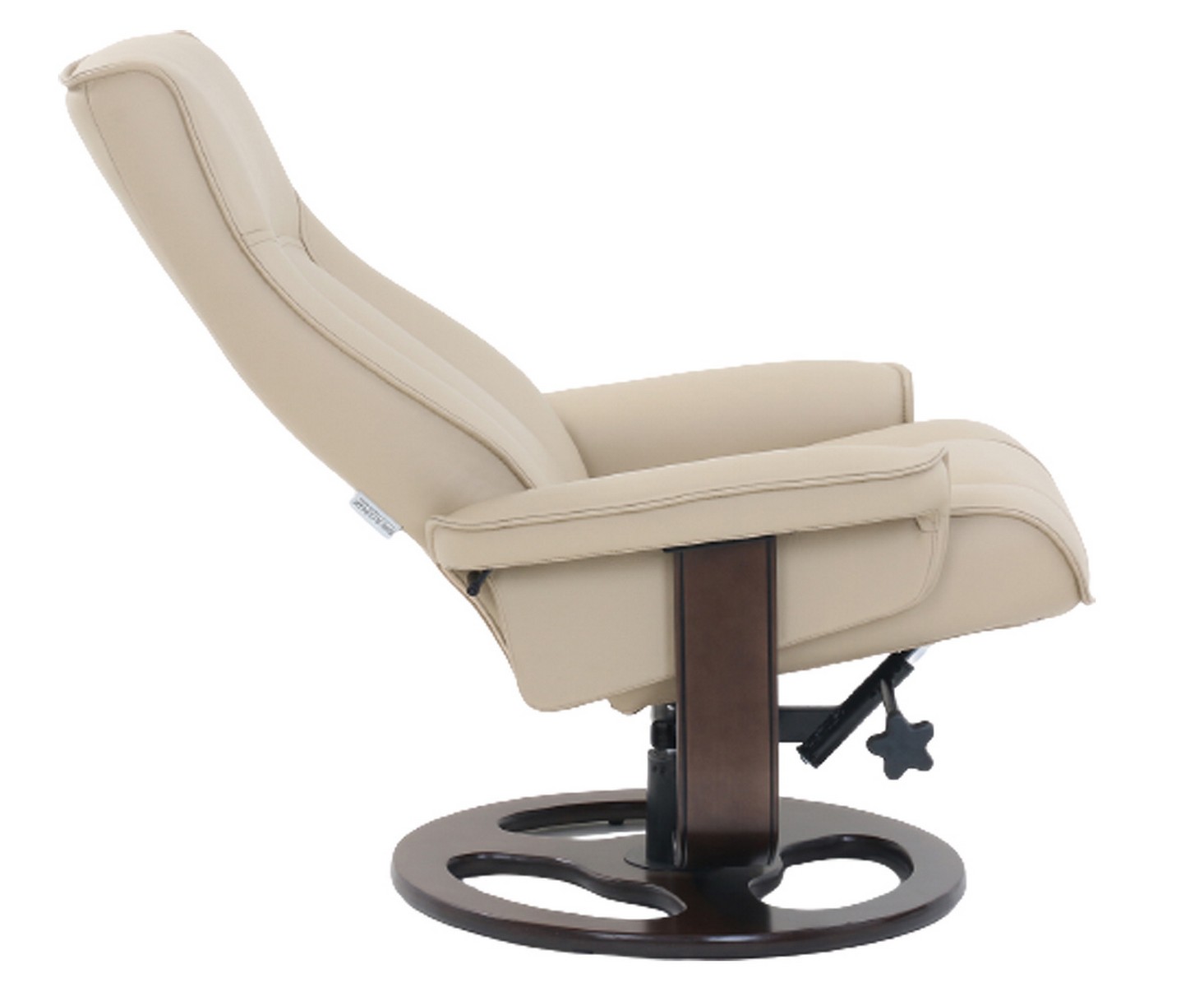 Barcalounger Austin Pedestal Recliner Chair/Ottoman - Hilton Ivory/Leather Match