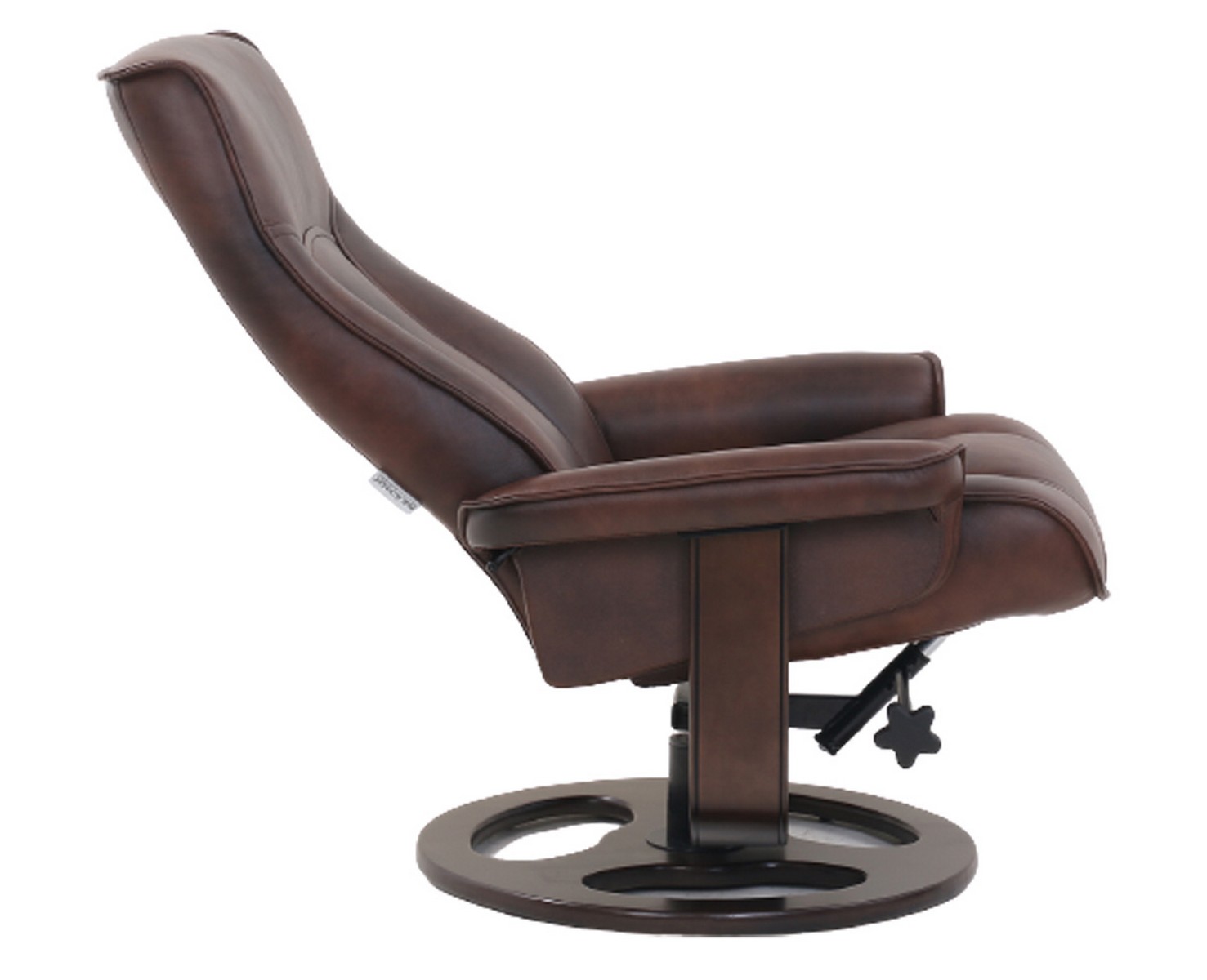 Barcalounger Austin Pedestal Recliner Chair/Ottoman - Hilton Whiskey/Leather Match
