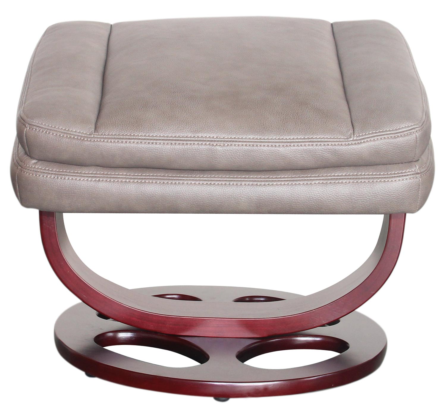 Barcalounger Bella Pedestal Recliner Chair and Ottoman - Chelsea Cobblestone/Leather Match