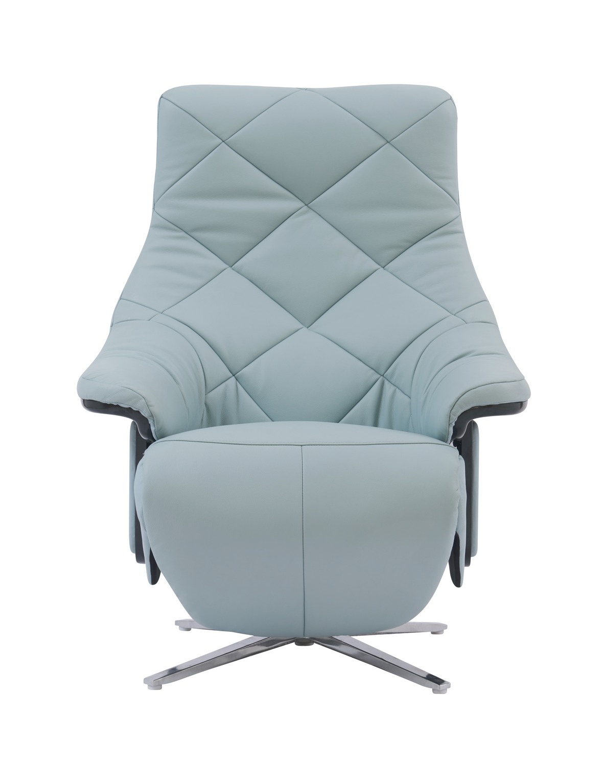 Barcalounger Luna Power Pedestal Recliner Chair - Capri Baby Blue/Leather Match