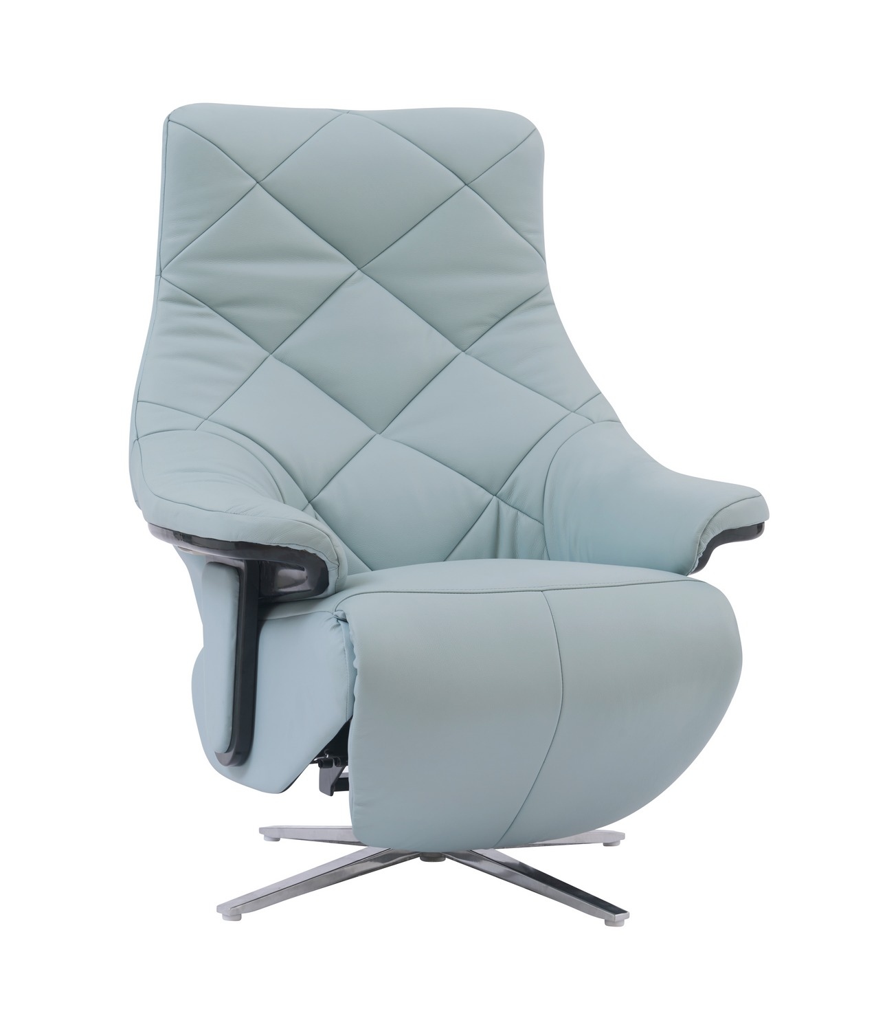 Barcalounger Luna Power Pedestal Recliner Chair - Capri Baby Blue/Leather Match