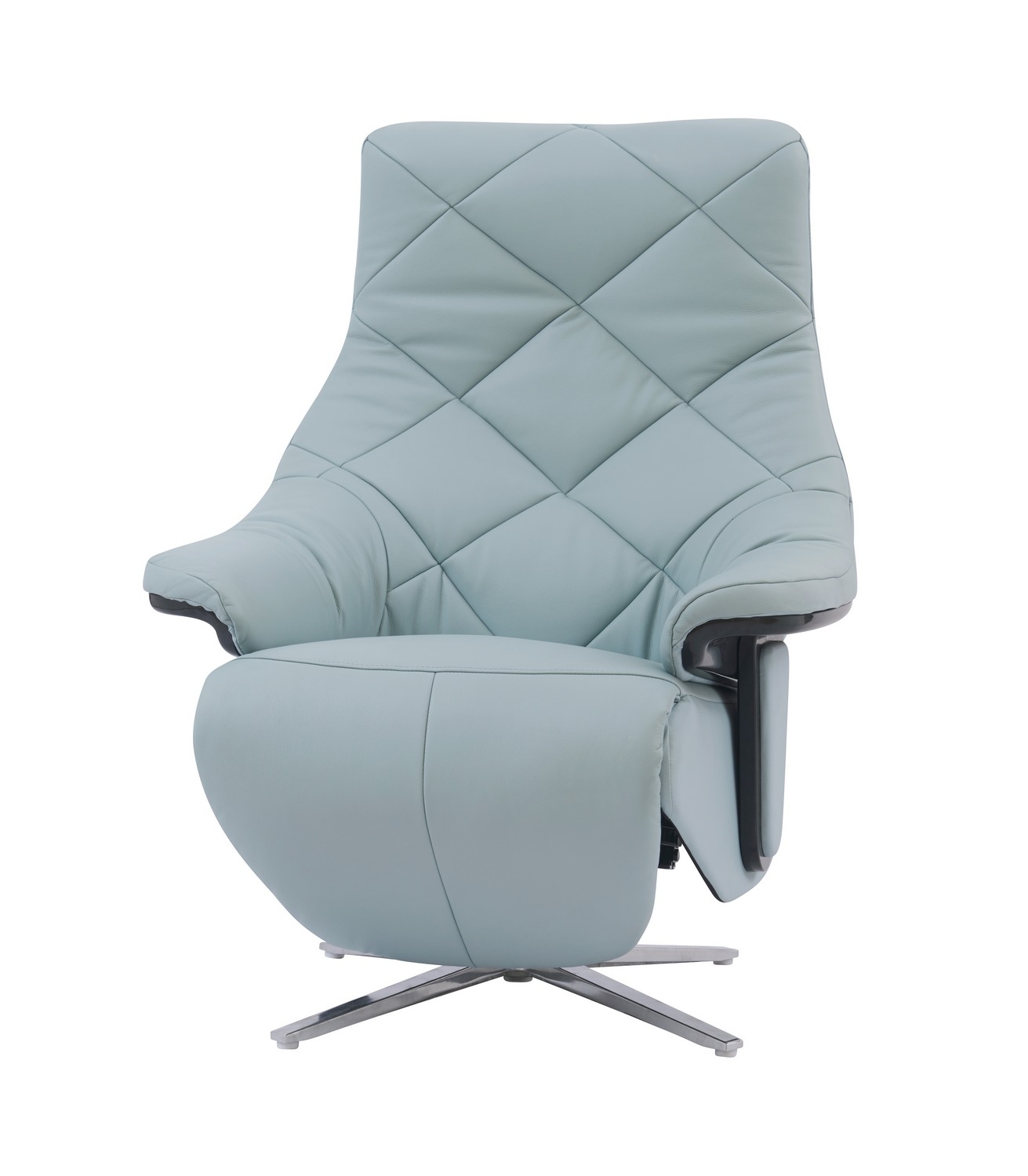 Barcalounger Luna Power Pedestal Recliner Chair - Capri Baby Blue/Leather Match