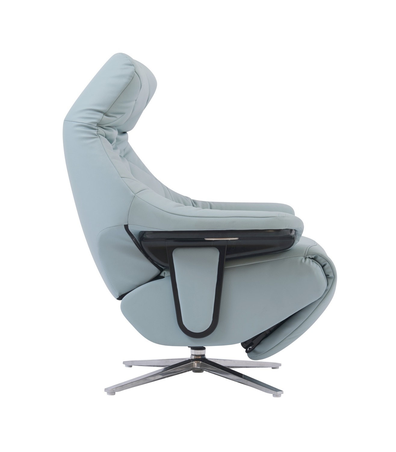 Barcalounger Luna Power Pedestal Recliner Chair - Capri Baby Blue/Leather Match