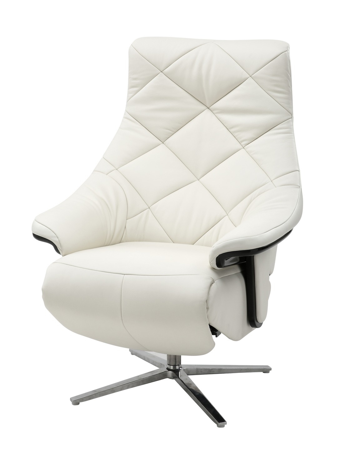 Barcalounger Luna Power Pedestal Recliner Chair - Capri White/Leather Match