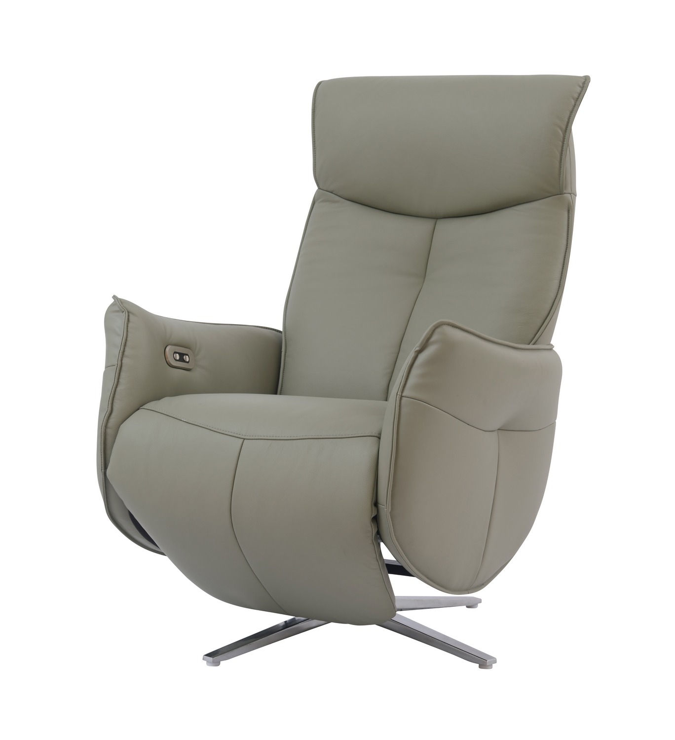 Barcalounger Ardon Power Pedestal Recliner Chair - Capri Grey/Leather Match