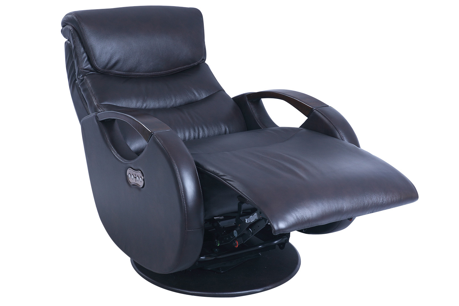 Barcalounger Rico Swivel Glider Power Recliner Chair with Power Head Rest - Dobson Chocolate/Leather Match
