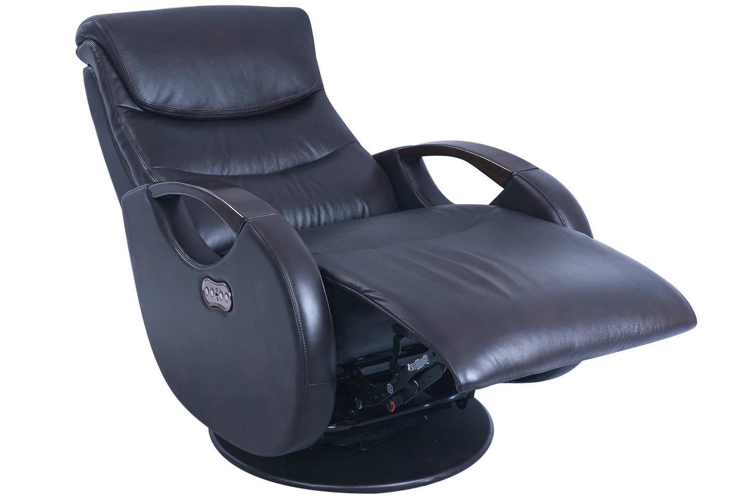 Barcalounger Rico Swivel Glider Power Recliner Chair with Power Head Rest - Dobson Chocolate/Leather Match
