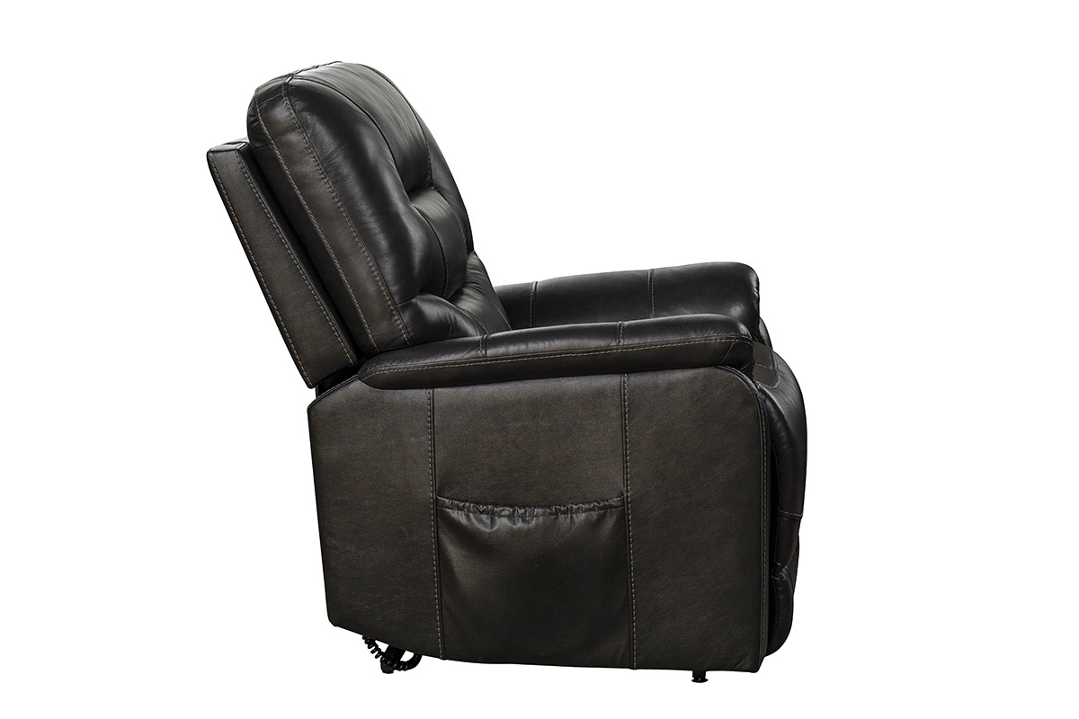 Barcalounger Lorence Lift Chair Recliner with Power Head Rest - Venzia Grey/Leather Match