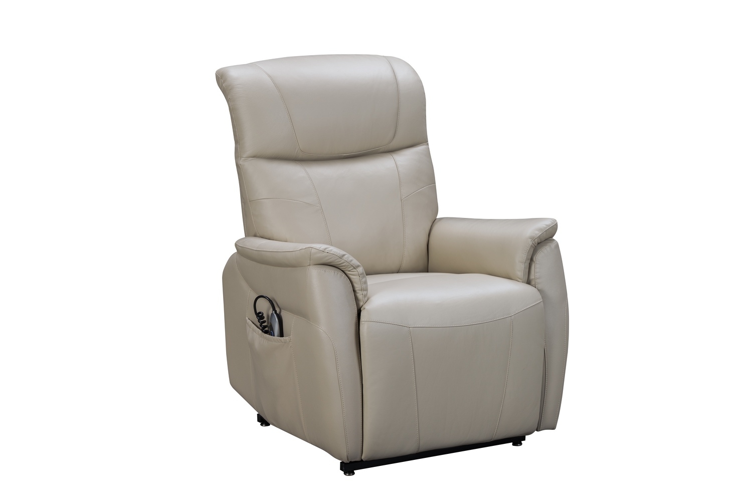 Barcalounger Leighton Lift Chair Recliner Chair with Power Head Rest, Power Lumbar and Lay Flat Mechanism - Laurel Cream/Leather Match