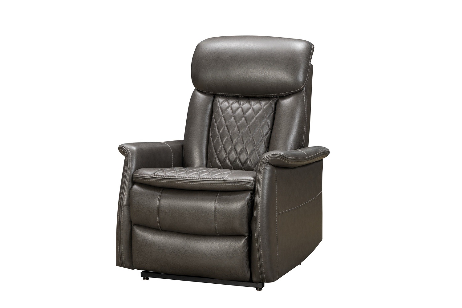Barcalounger Lauren Lift Chair Recliner Chair with Power Head Rest, Power Lumbar and Lay Flat Mechanism - Matteo Smokey Gray/Leather Match