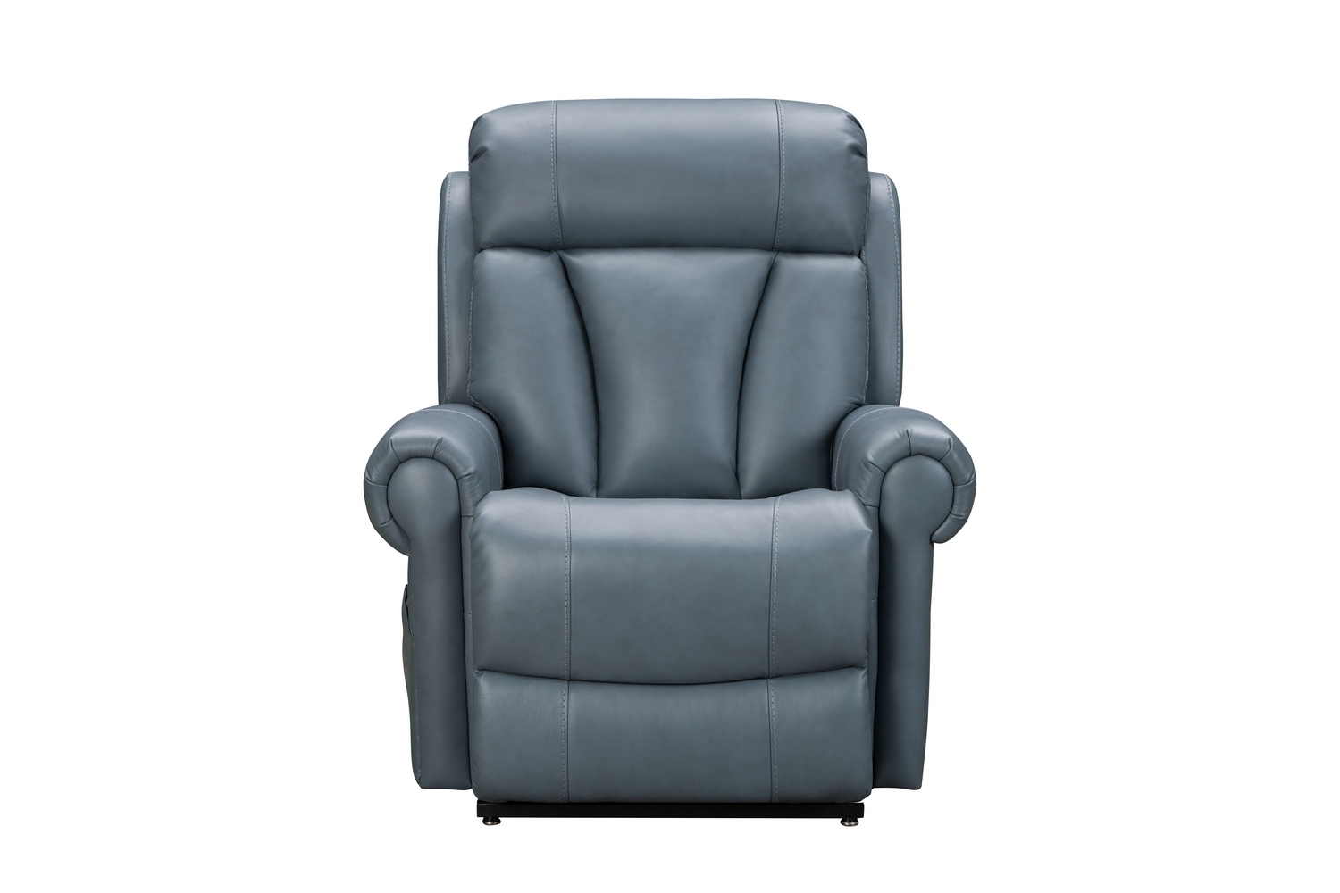 Barcalounger Lyndon Lift Chair Recliner Chair with Power Head Rest, Power Lumbar and Lay Flat Mechanism - Masen Bluegray/Leather Match