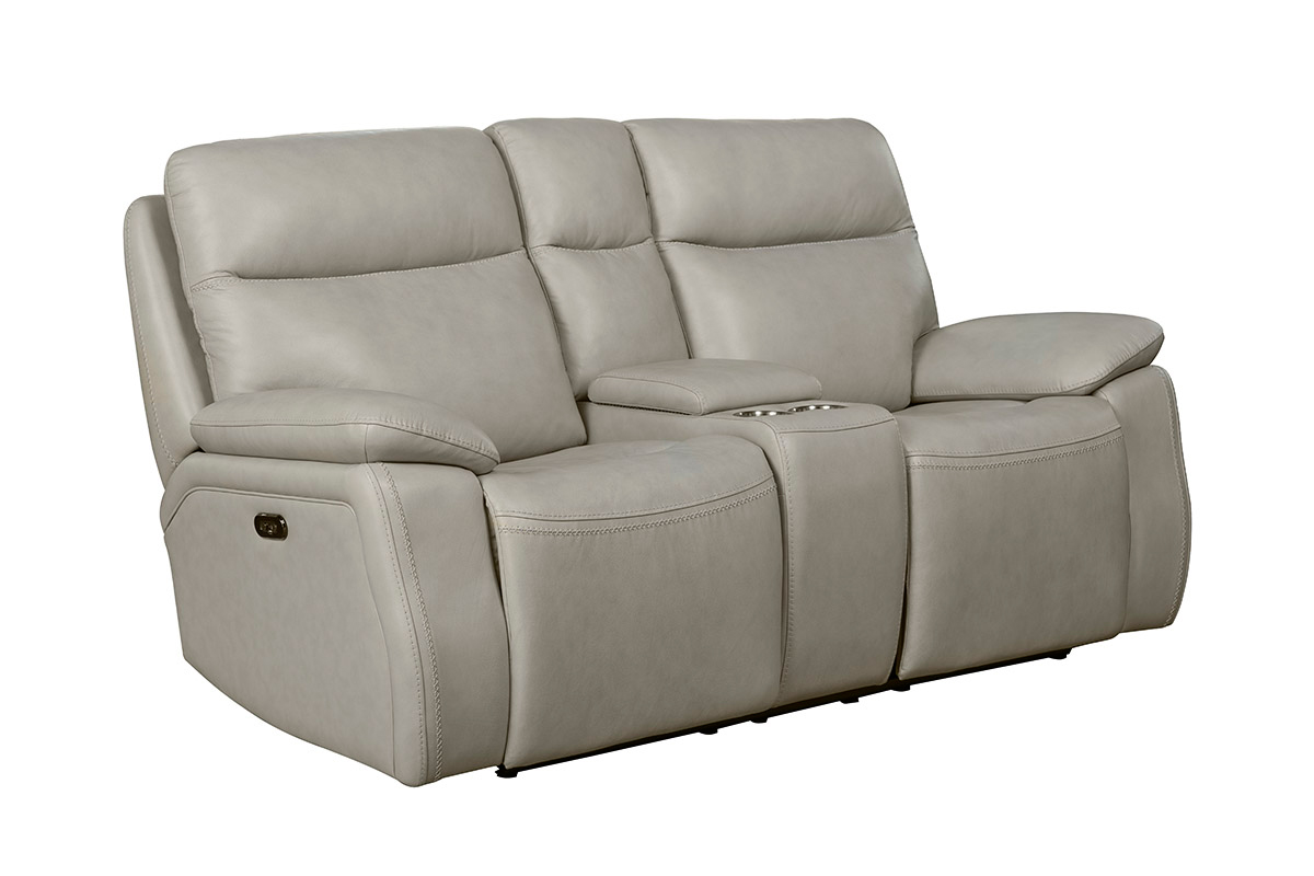 Barcalounger Micah Power Reclining Loveseat with Power Head Rests - Venzia Cream/Leather Match