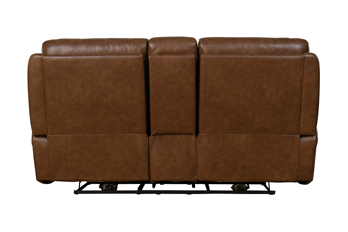 Barcalounger Micah Power Reclining Loveseat with Power Head Rests - Misha Chestnut/Leather Match