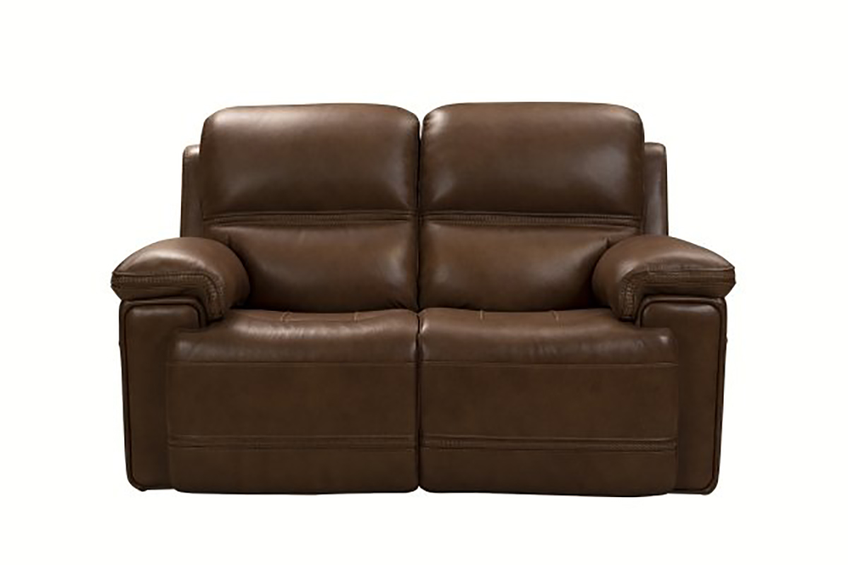 Barcalounger Sedrick Power Reclining Console Loveseat with Power Head Rests - Spence Caramel/Leather Match