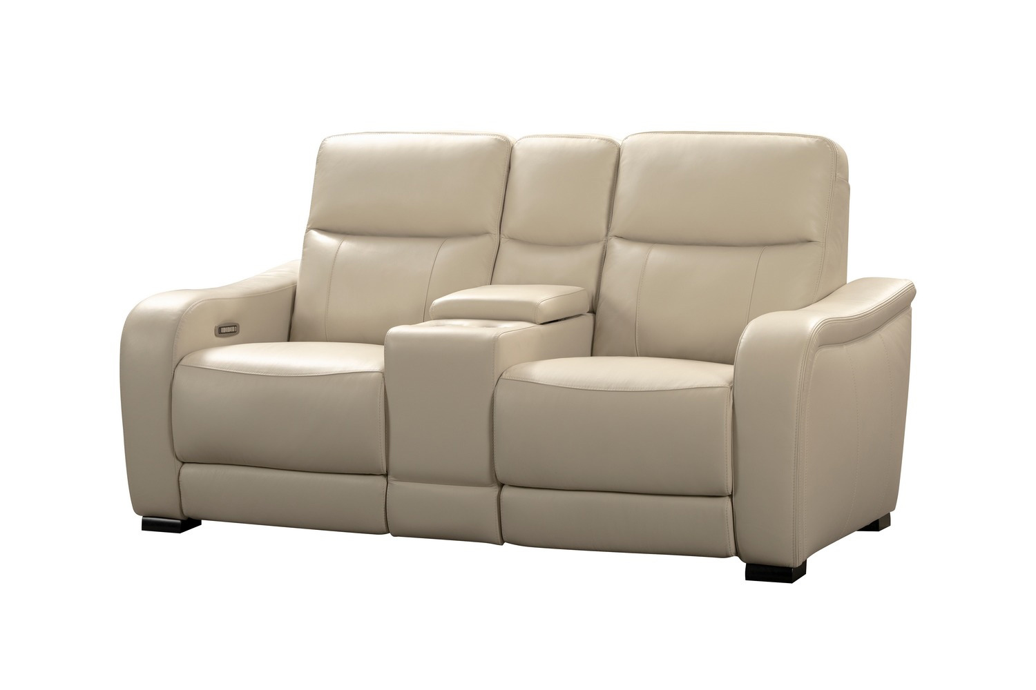 Barcalounger Electra Power Reclining Console Loveseat with Power Head Rests and Power Lumbar - Laurel Cream/Leather Match