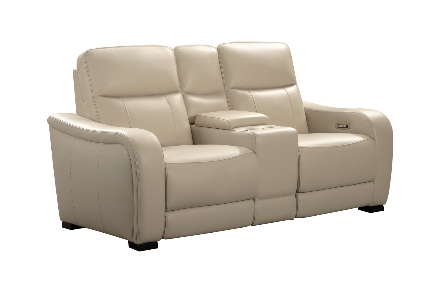 Barcalounger Electra Power Reclining Console Loveseat with Power Head Rests and Power Lumbar - Laurel Cream/Leather Match