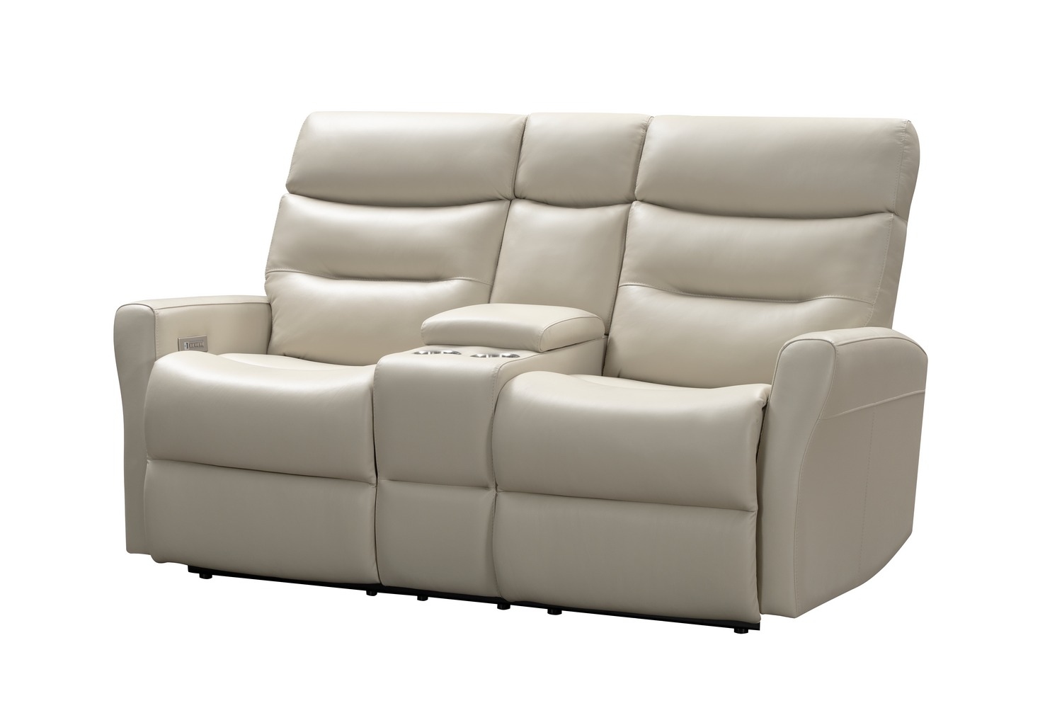 Barcalounger Enzo Power Reclining Console Loveseat with Power Head Rests and Power Lumbar - Laurel Cream/Leather Match