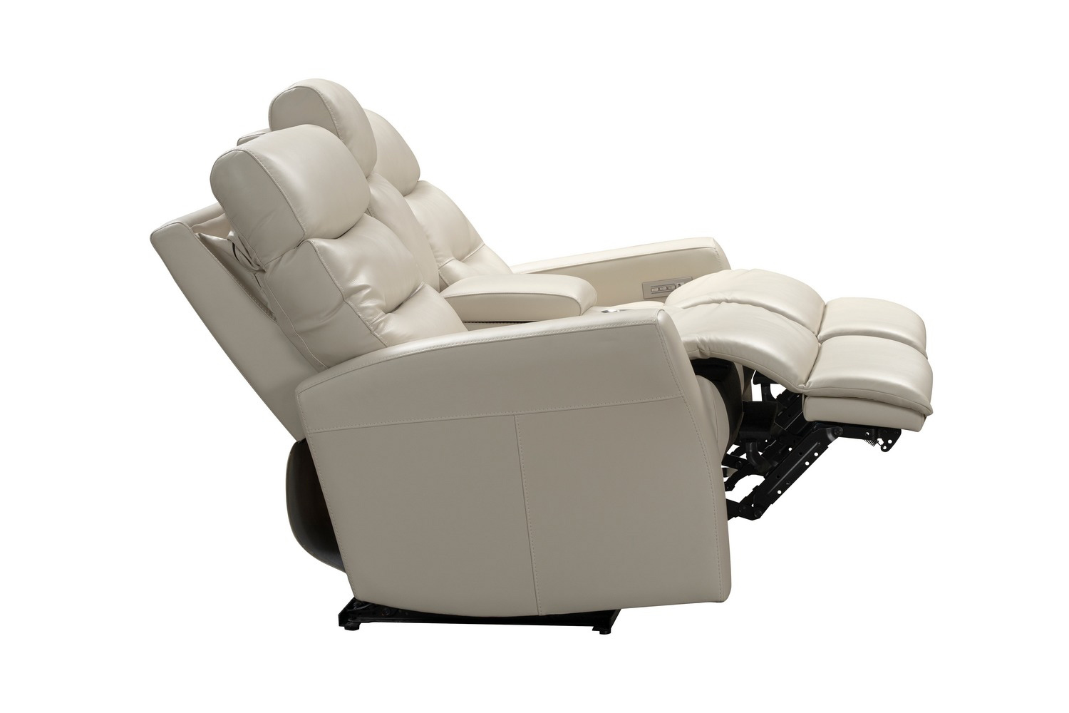 Barcalounger Enzo Power Reclining Console Loveseat with Power Head Rests and Power Lumbar - Laurel Cream/Leather Match