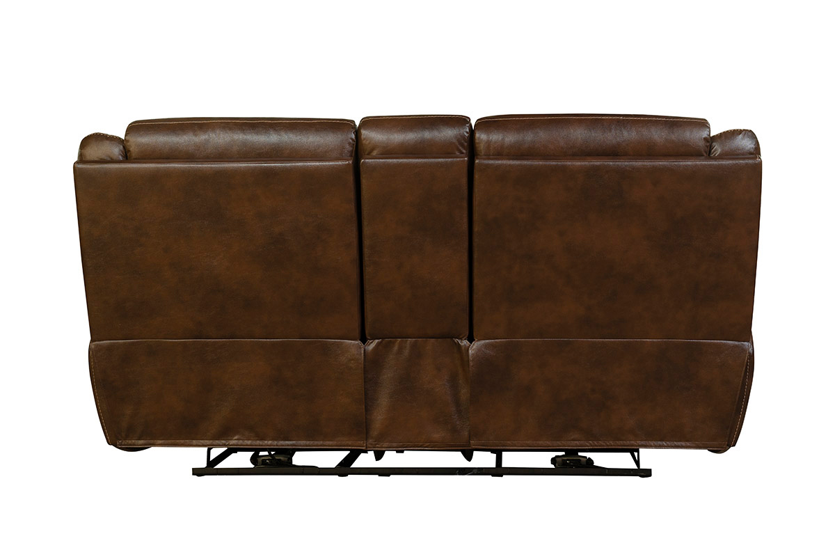 Barcalounger Holbrook Power Reclining Loveseat with Power Head Rests and Lumbar - Venzia Brown/Leather Match