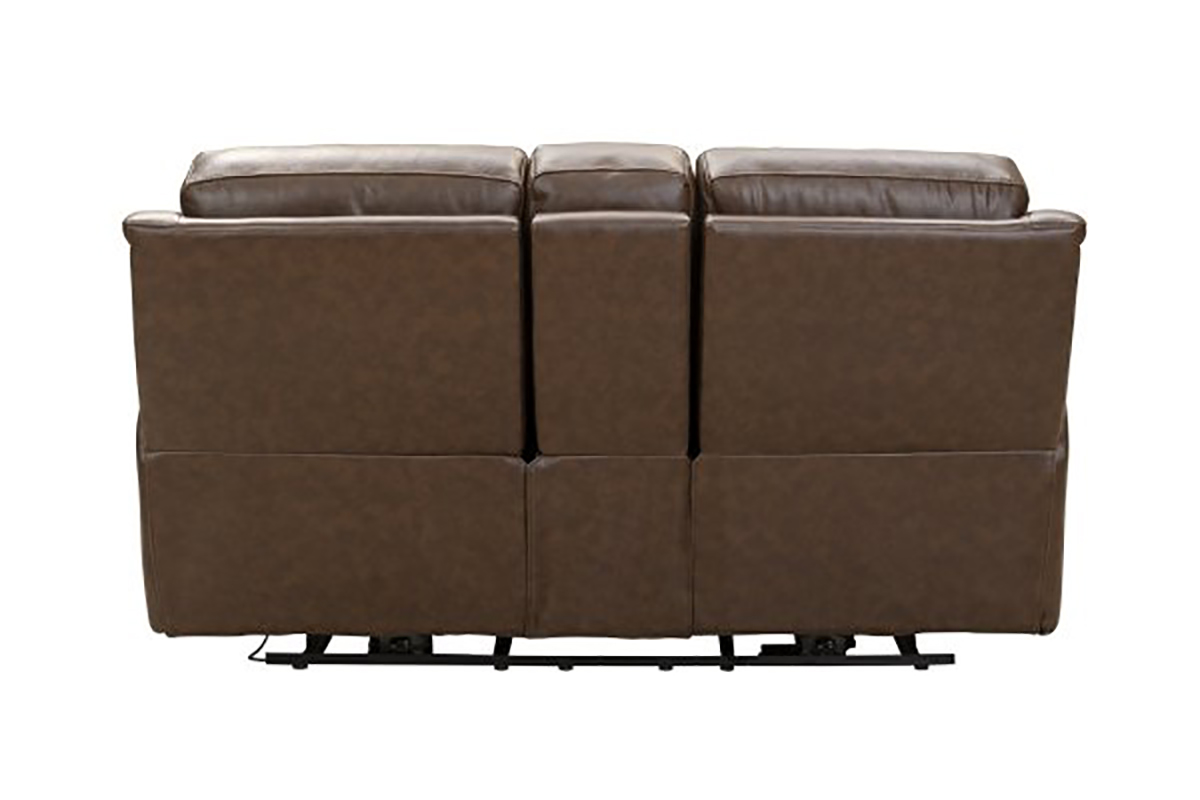 Barcalounger Kaden Power Reclining Console Loveseat with Power Head Rests and Lumbar - Jarod Brown/Leather Match