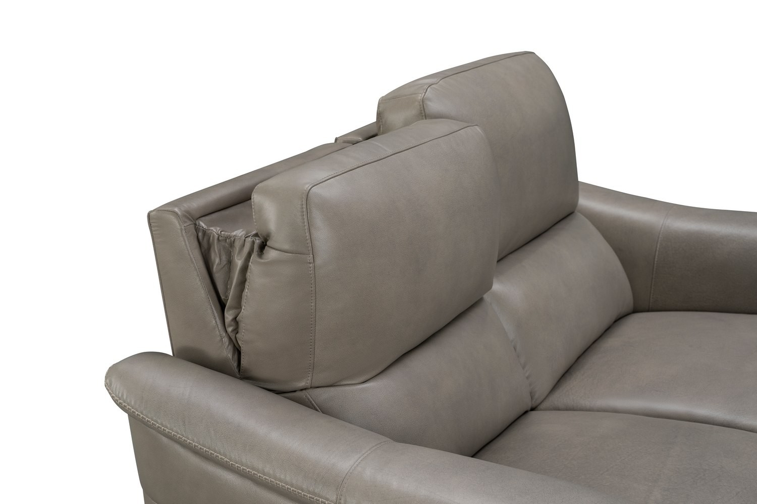 Barcalounger Malone Power Reclining Loveseat with Power Head Rests - Sergi Gray Beige/Leather Match