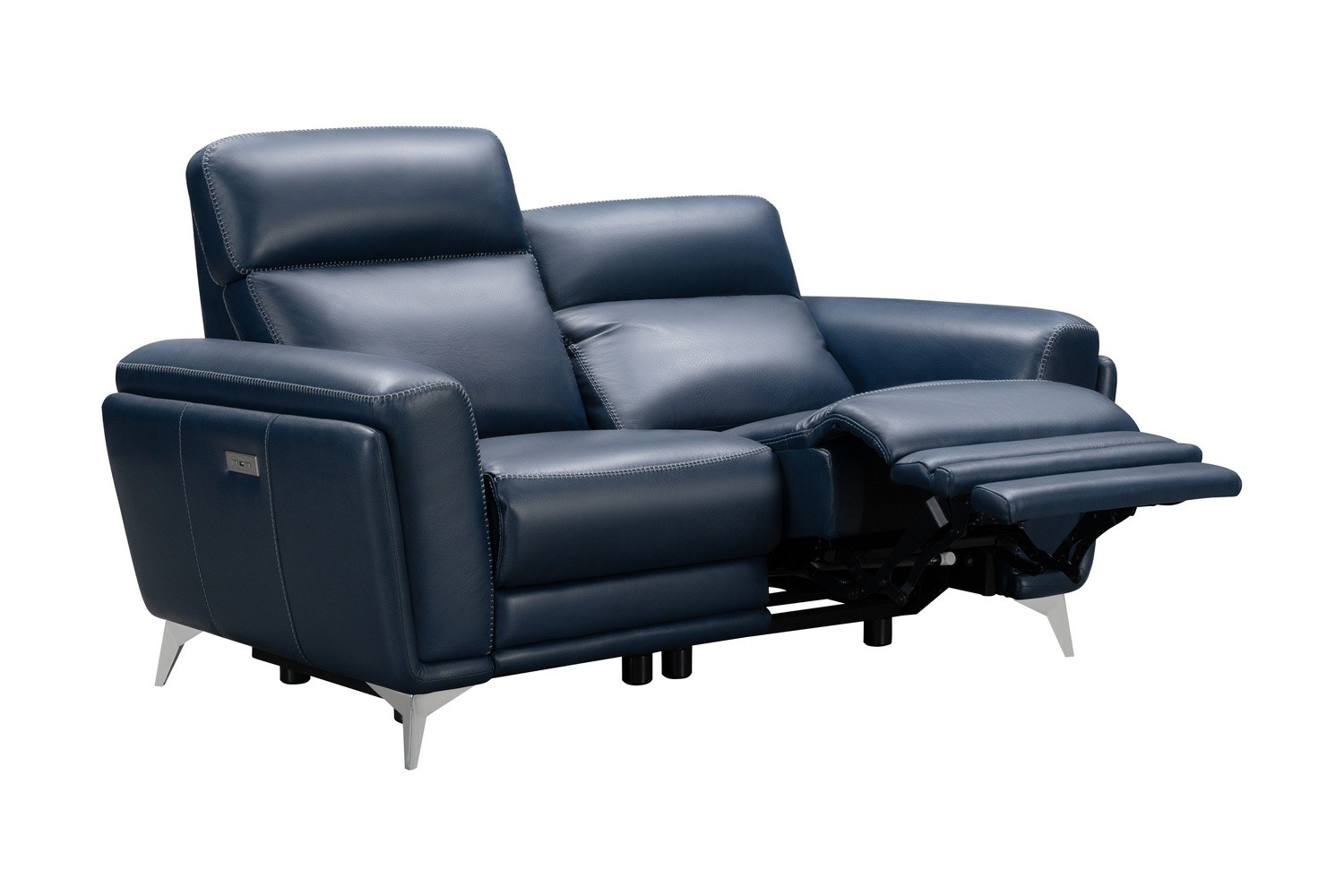 Barcalounger Cameron Power Reclining Loveseat with Power Head Rests - Marco Navy Blue/Leather Match