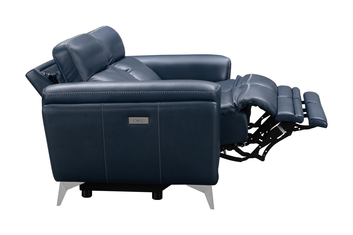 Barcalounger Cameron Power Reclining Loveseat with Power Head Rests - Marco Navy Blue/Leather Match