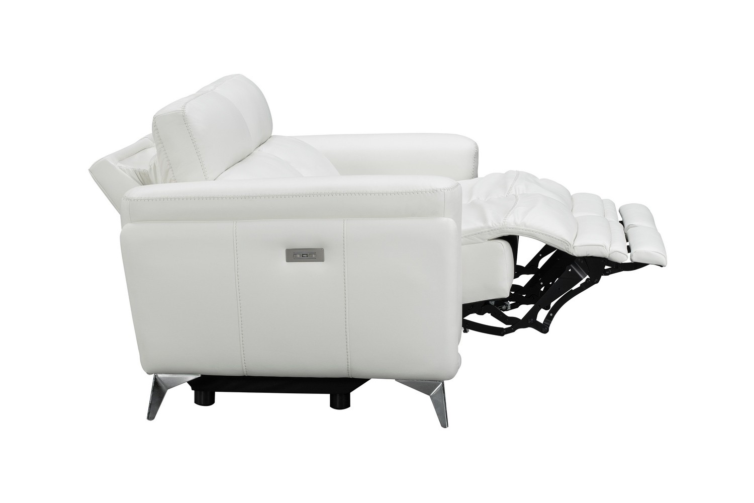 Barcalounger Cameron Power Reclining Loveseat with Power Head Rests - Enzo Winter White/Leather Match