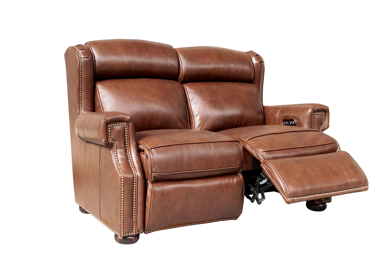 Barcalounger Benwick Power Reclining Loveseat with Power Head Rests - Shoreham Chocolate/All Leather
