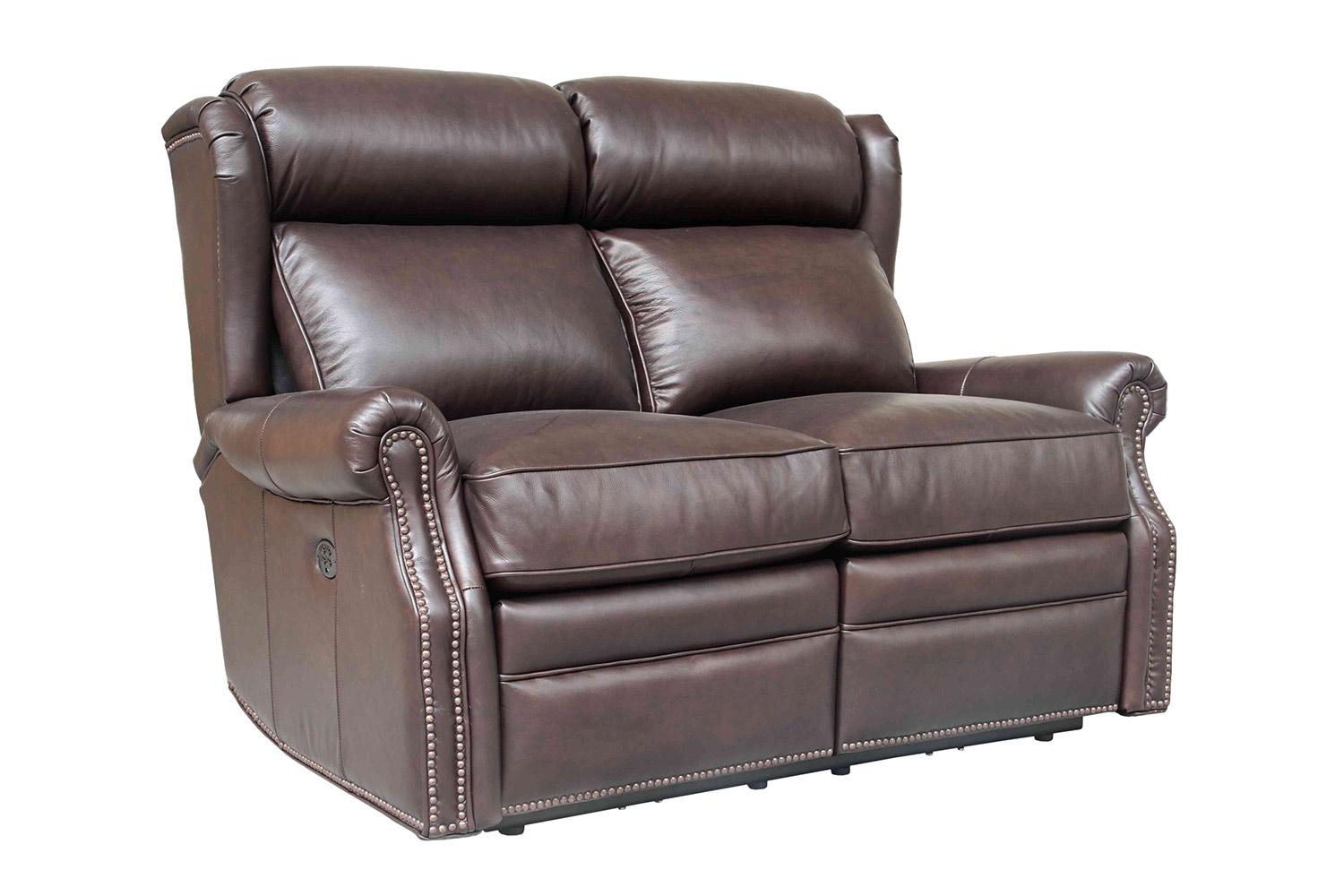 Barcalounger Southington Power Reclining Loveseat with Power Head Rests - Shoreham Dark Umber/All Leather