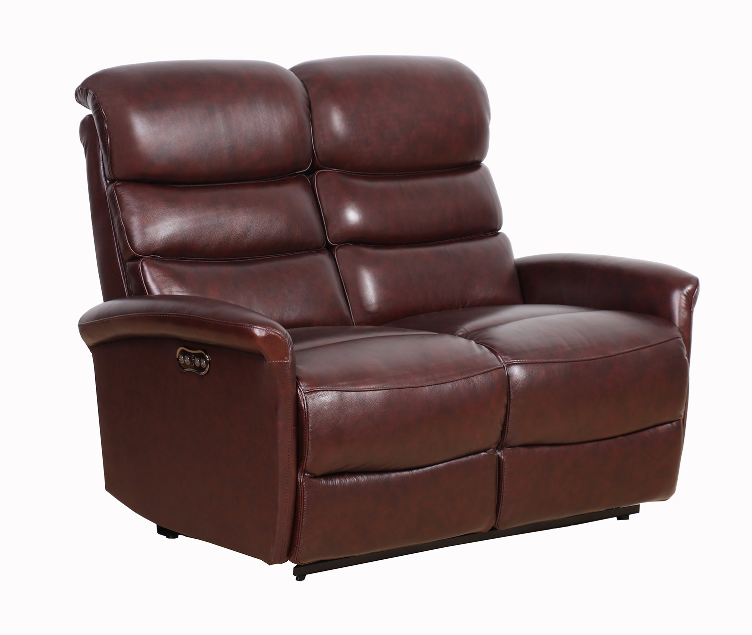 Barcalounger Kelso Power Reclining Loveseat with Power Head Rests - Ryegate Burgundy/Leather Match