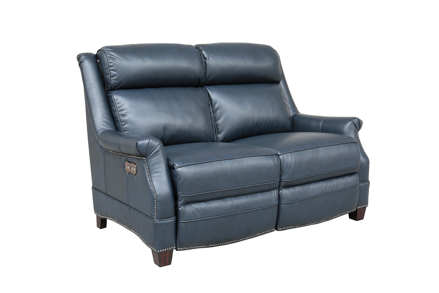 Barcalounger Warrendale Power Reclining Loveseat with Power Head Rests - Shoreham Blue/All Leather
