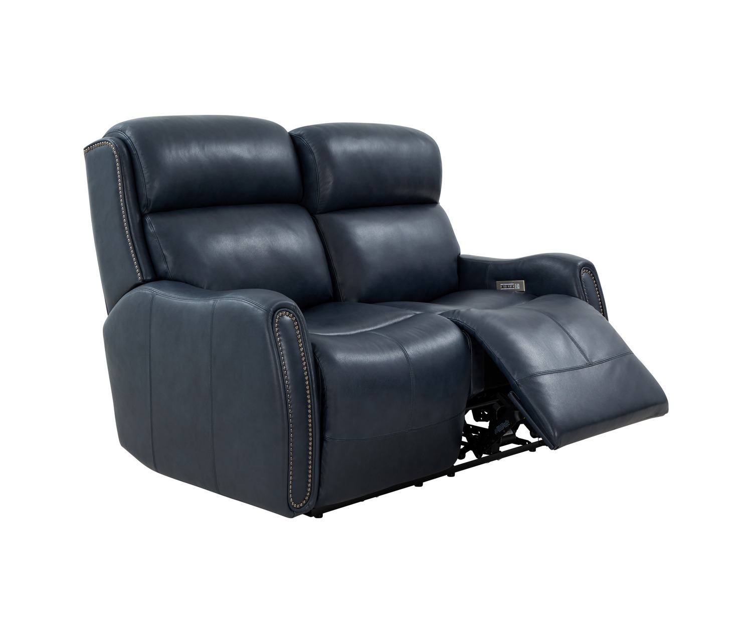 Barcalounger Brookside Power Reclining Loveseat with Power Head Rests and Power Lumbar - Barone Navy Blue/All Leather