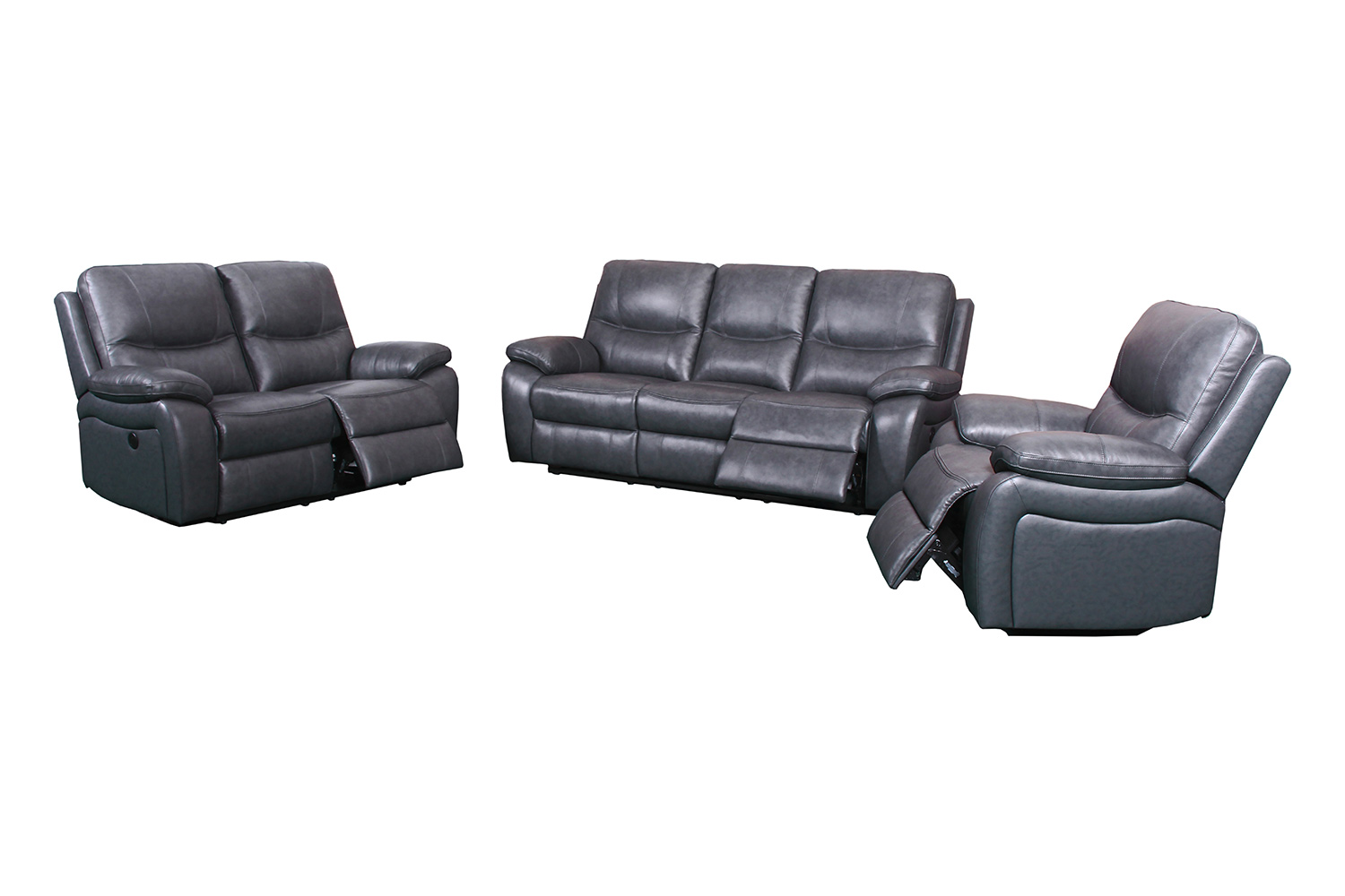 Barcalounger Carter Power Reclining Sofa Set - Toby Gray/Leather Match