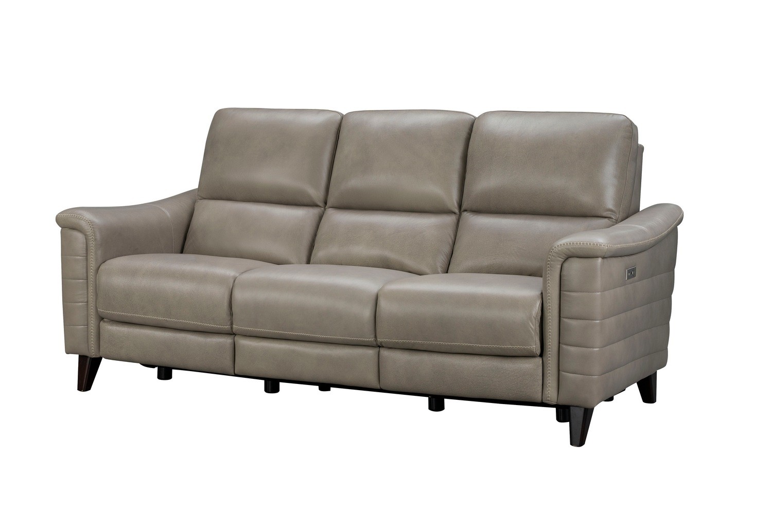 Barcalounger Malone Power Reclining Sofa with Power Head Rests - Sergi Gray Beige/Leather Match