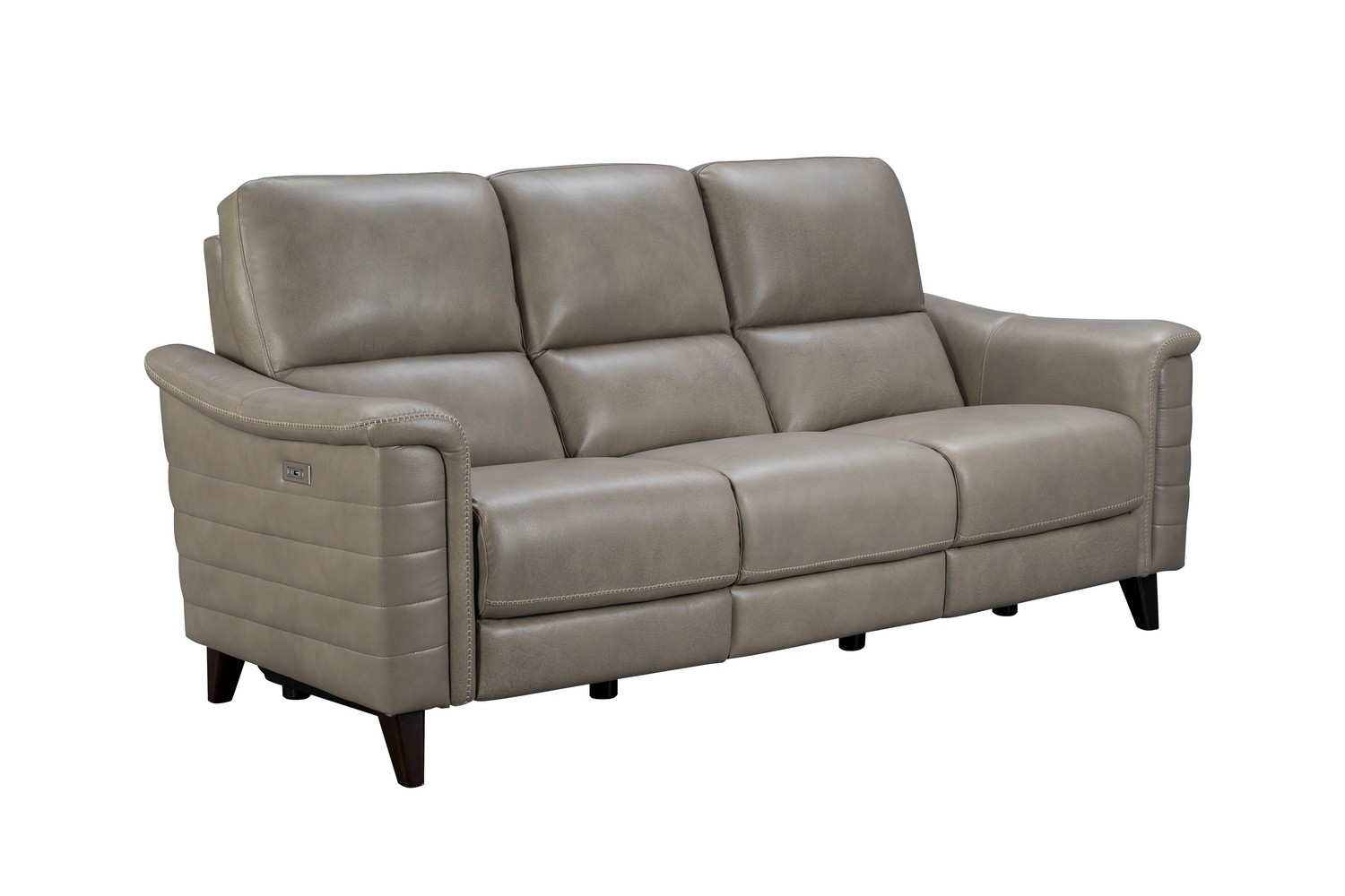 Barcalounger Malone Power Reclining Sofa with Power Head Rests - Sergi Gray Beige/Leather Match