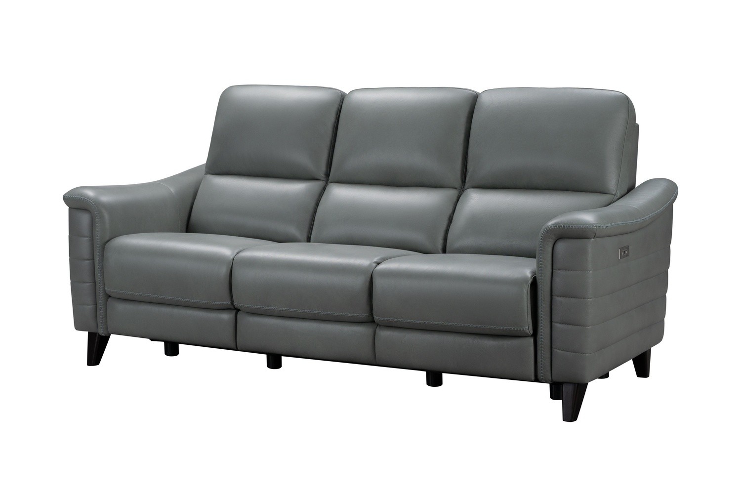 Barcalounger Malone Power Reclining Sofa with Power Head Rests - Antonio Green Gray/Leather Match