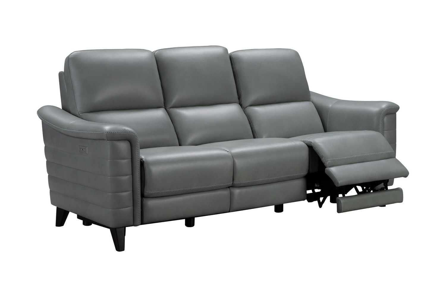 Barcalounger Malone Power Reclining Sofa with Power Head Rests - Antonio Green Gray/Leather Match
