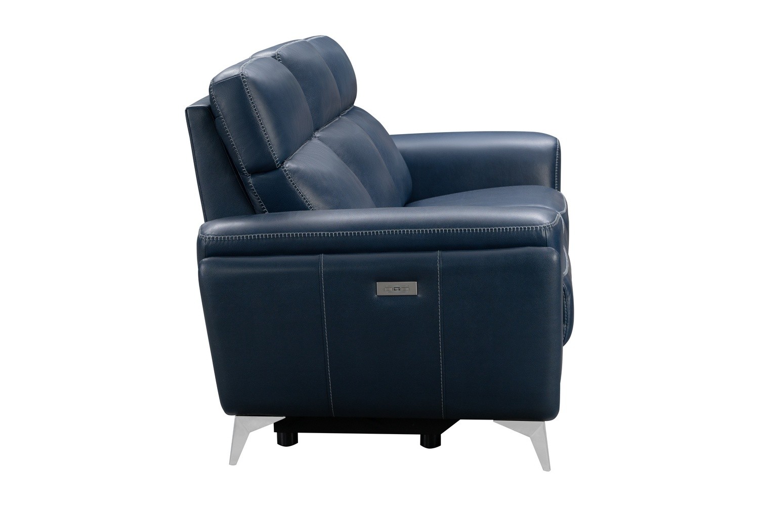 Barcalounger Cameron Power Reclining Sofa with Power Head Rests - Marco Navy Blue/Leather Match
