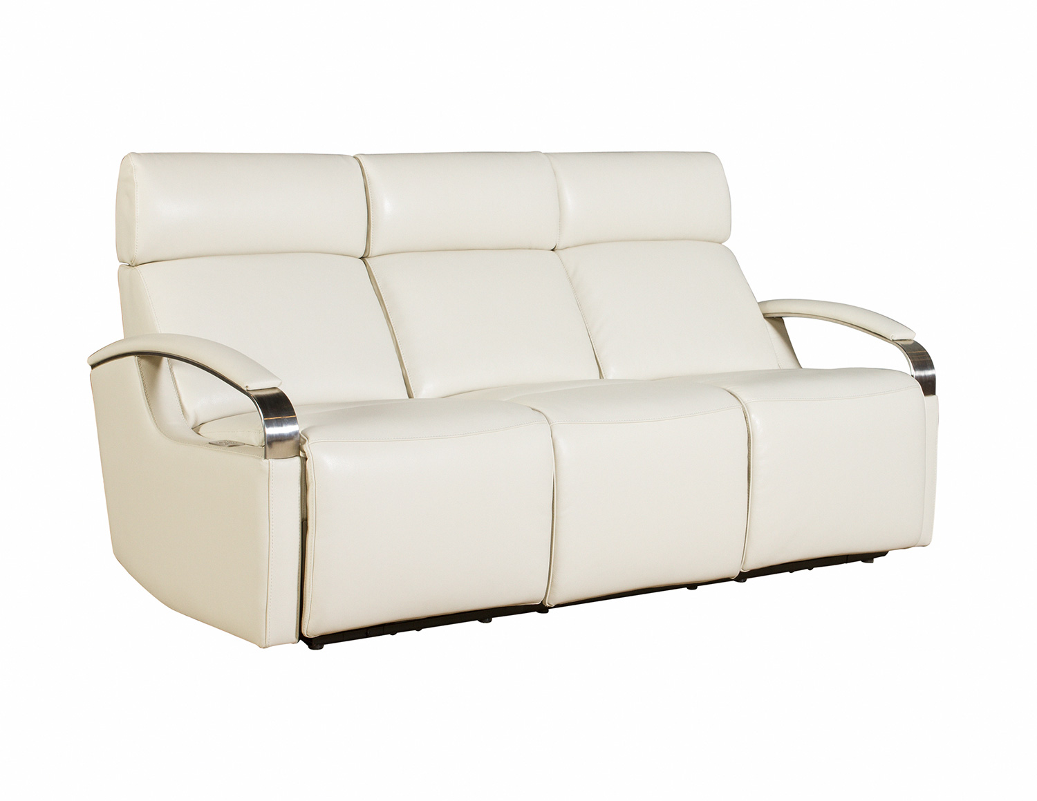 Barcalounger Cosmo Power Reclining Sofa with Power Head Rests - Cashmere White/Leather Match