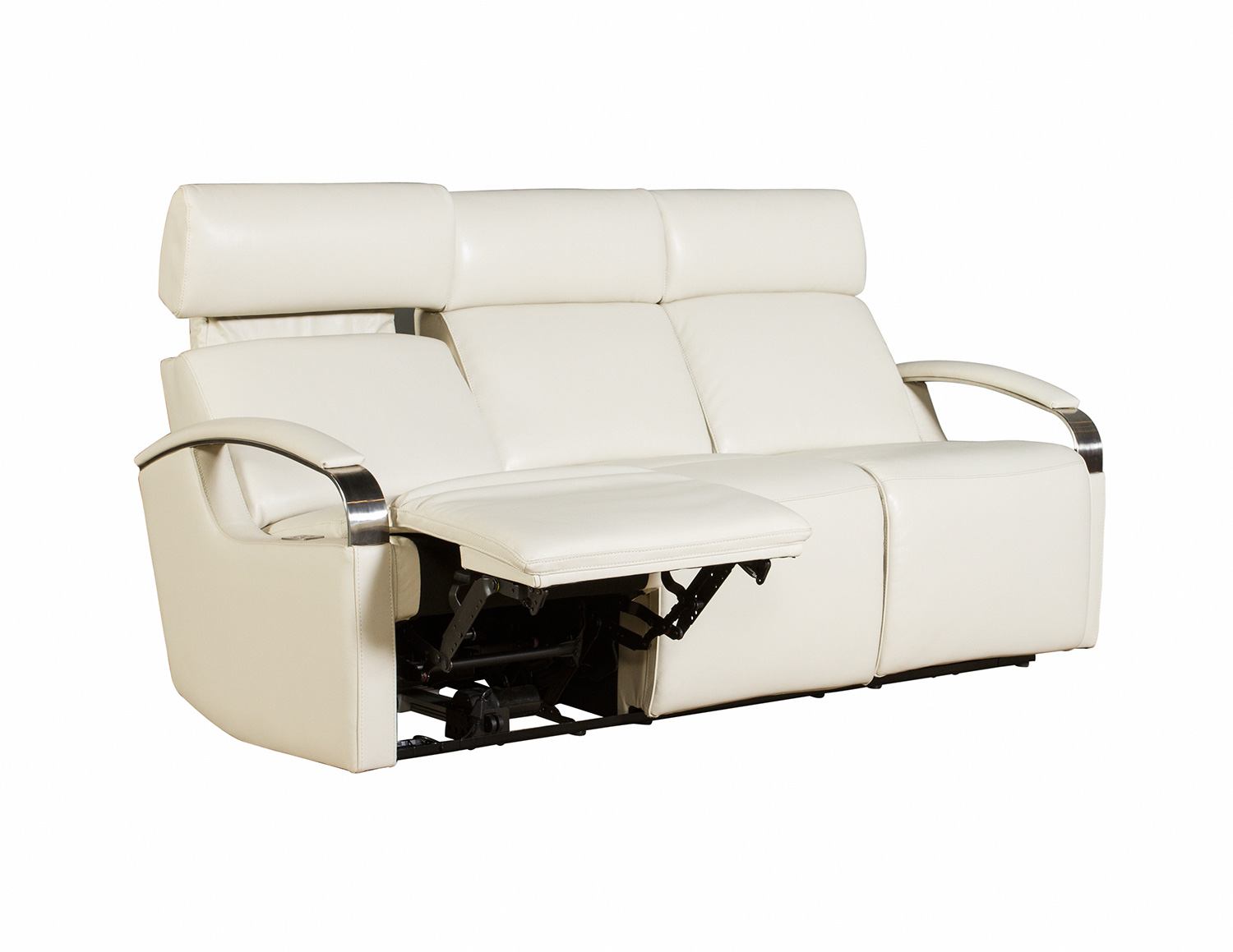 Barcalounger Cosmo Power Reclining Sofa with Power Head Rests - Cashmere White/Leather Match