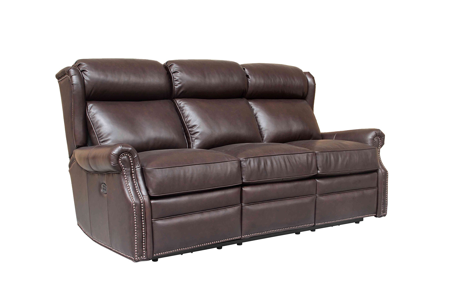 Barcalounger Southington Power Reclining Sofa with Power Head Rests - Shoreham Dark Umber/All Leather